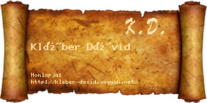 Kléber Dávid névjegykártya