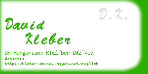 david kleber business card